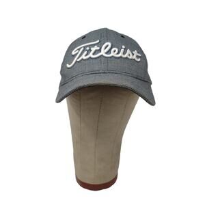 Titleist Golf Hat Size S/M Gray Embroidered Spell Out Logo Polyester